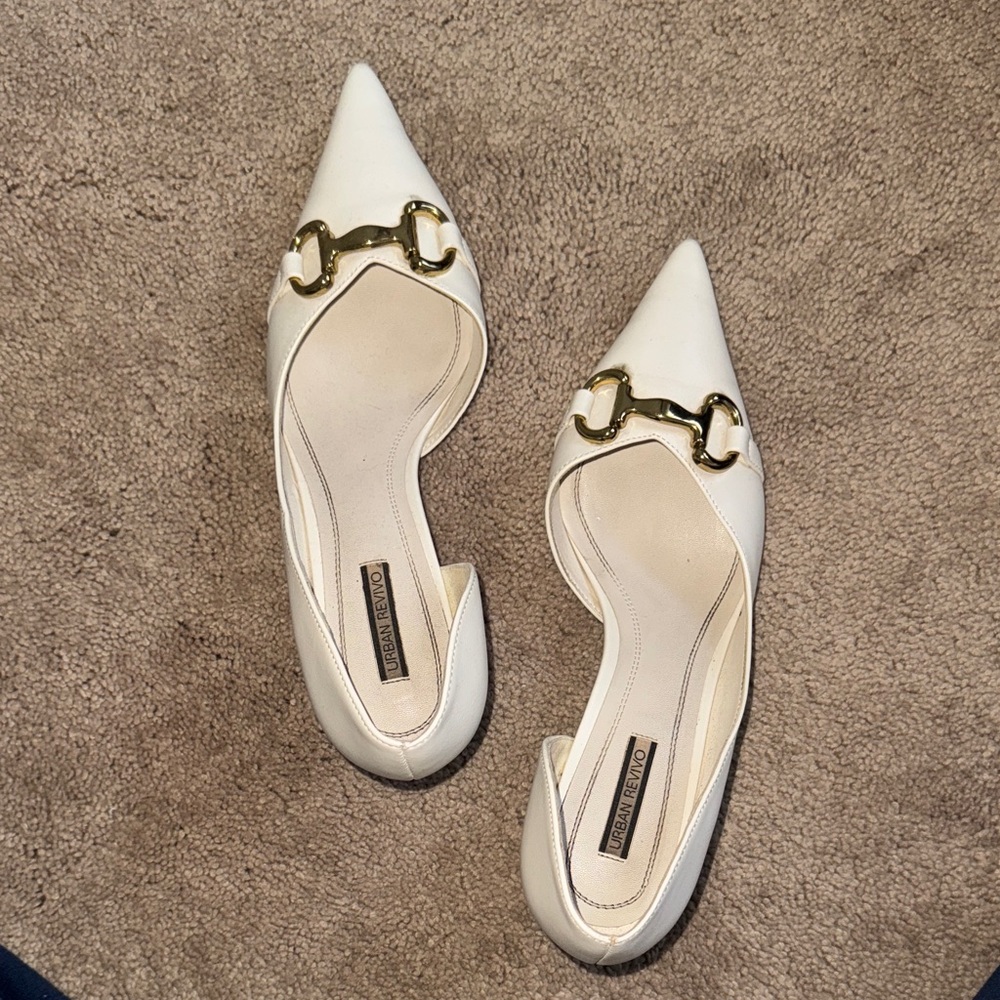 Urban Revivo White Kitten Heels